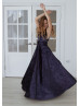 Navy Blue Velvet Infinity Bridesmaid Dress